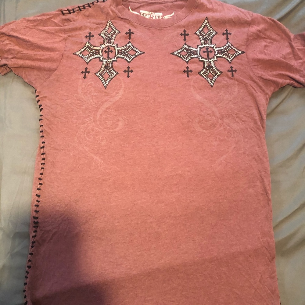 Raw State t shirt. Graphic tee. Large